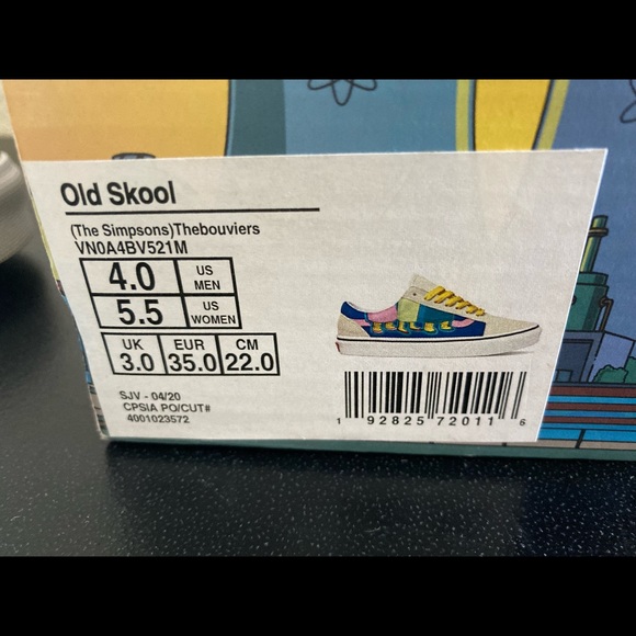 NEW VANS SIMPSONS BOUVIERS MENS SZ 4 WOMENS 5.5 VN0ABV521M SNEAKERS SHOES - Picture 9 of 11